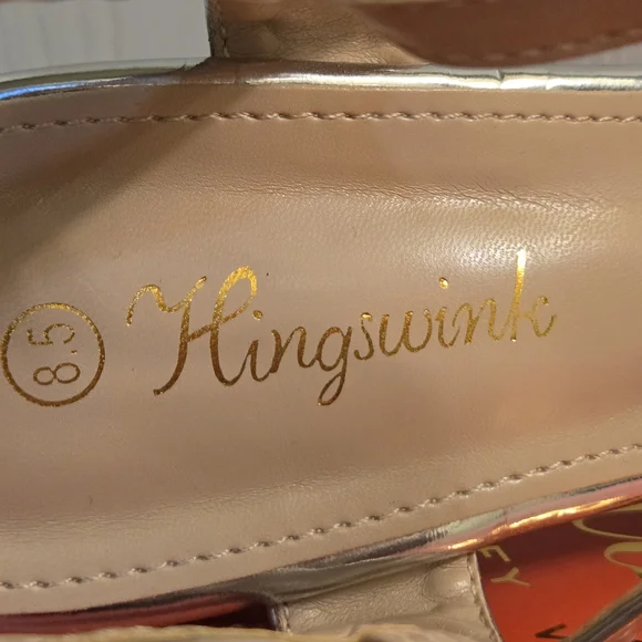 1 Pair Hingswink Silver Sparkly Platform Sandals Chunky Block Heel Size 8.5 - Picture 7 of 16